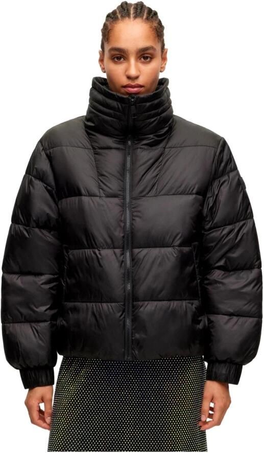Hugo Boss Dames Gewatteerde Jas in Glanzende Stof Black Dames - Foto 2