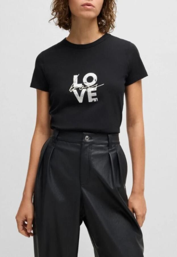 Boss Orange T-shirt met labelstitching model 'ELOGO'