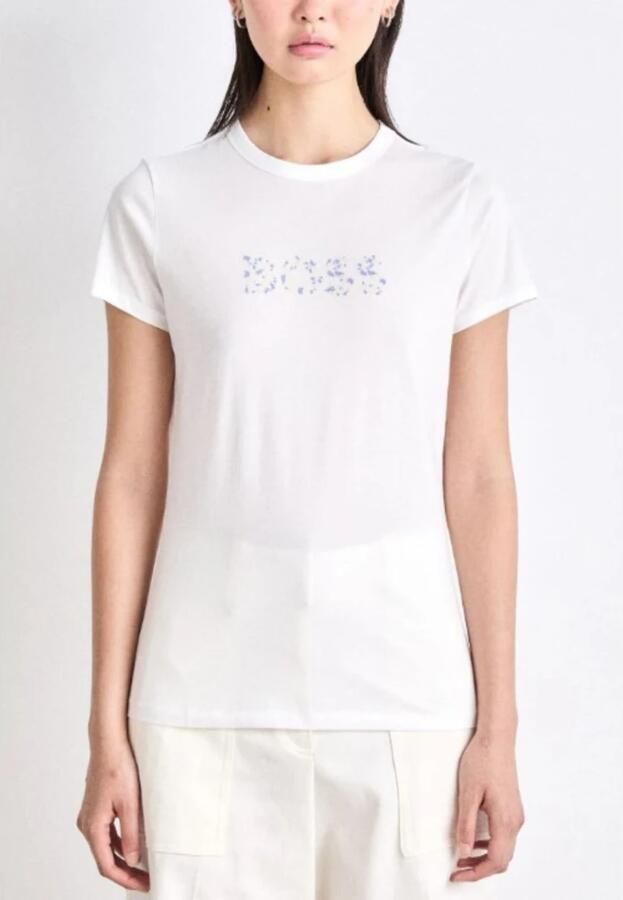 Boss Orange T-shirt C_Elogo_print6 met boss-logo-opdruk met mille fleur-print