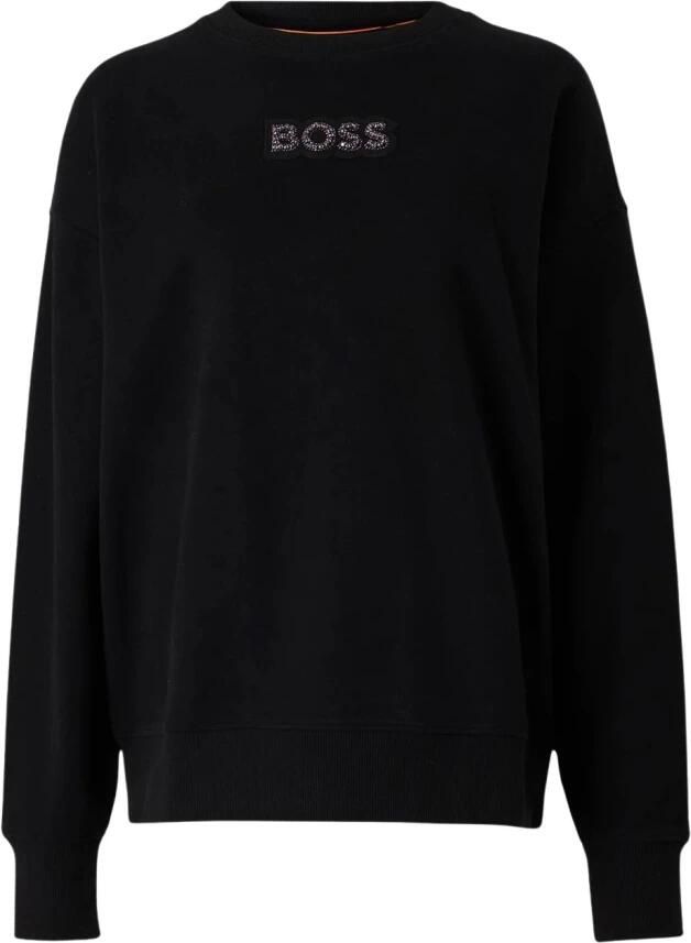 Hugo Boss Dames Stone Badge Sweater Black Dames