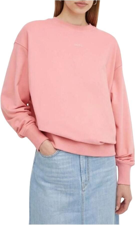 Hugo Boss Dames Sweatshirt met Klein Logo Pink Dames
