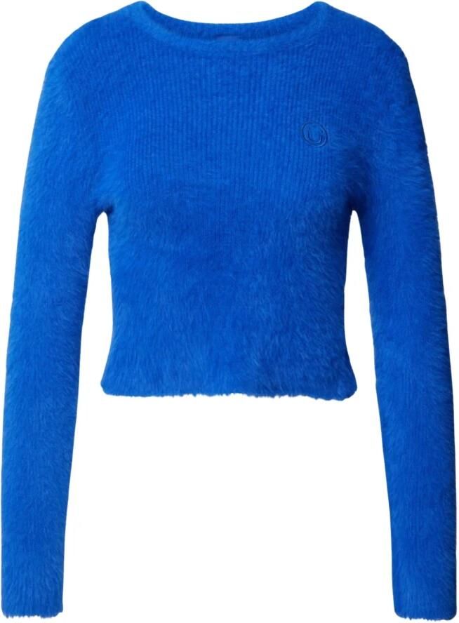 Hugo Blue Gebreide pullover met labelstitching model 'Suverry'