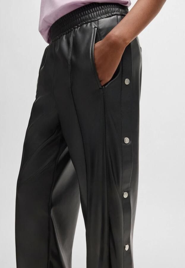 Hugo Blue Straight leg broek in leerlook model 'Hileda' - Foto 2