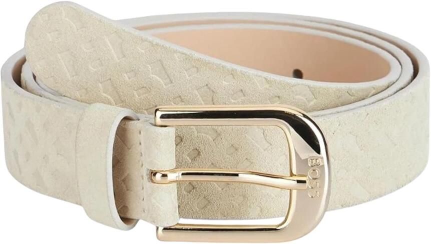 Boss Leren riem Anna-Bmono-Sd-G_Sz30 met logostempeldruk op de gesp