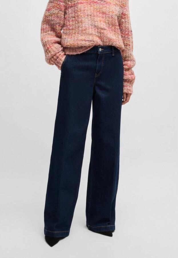 BOSS high waist wide leg jeans dark blue denim - Foto 2