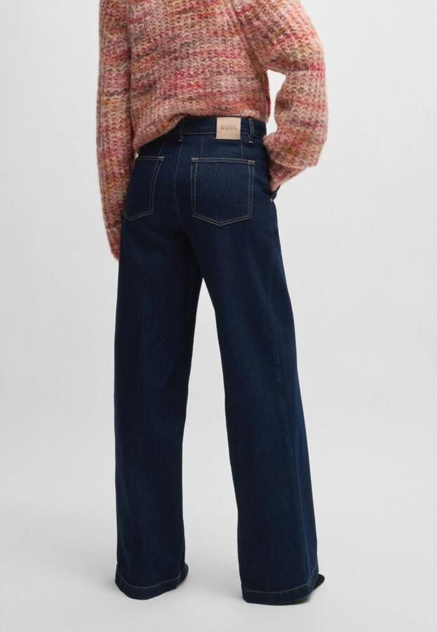 BOSS high waist wide leg jeans dark blue denim - Foto 3