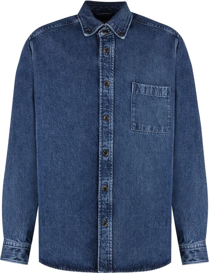 Hugo Boss Denim Shirt Relaxte Pasvorm 100% Katoen Blue Heren