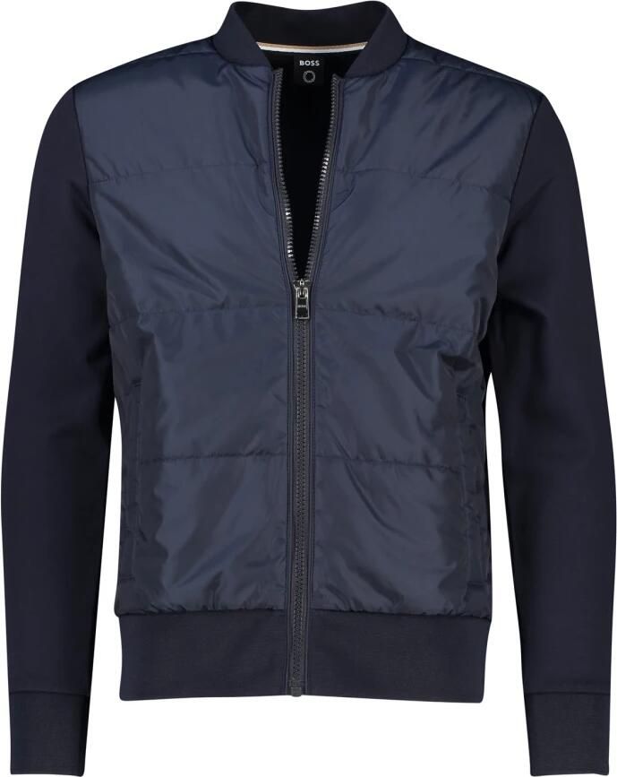 Hugo Boss Sweater met ritssluiting en technisch voorpand Blue Heren