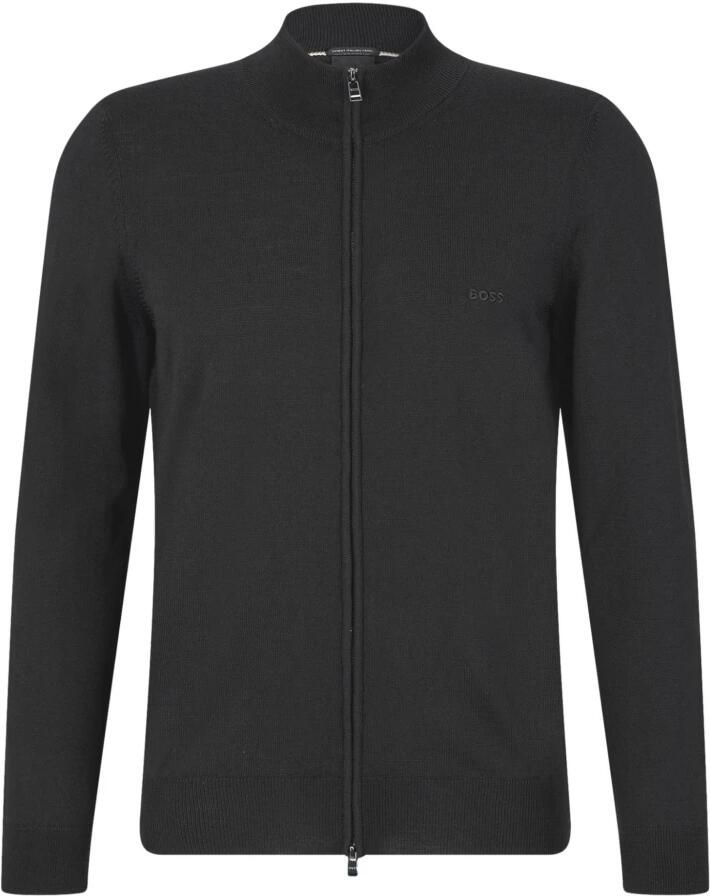 Hugo Boss Zwarte Cardigan met Lange Mouwen Rits en Geborduurd Logo Black Heren - Foto 3