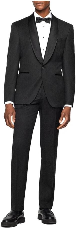 Boss Slim fit 1-knoops colbert van scheerwol - Foto 5