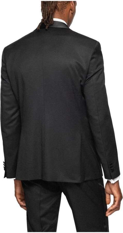 Boss Slim fit 1-knoops colbert van scheerwol - Foto 4