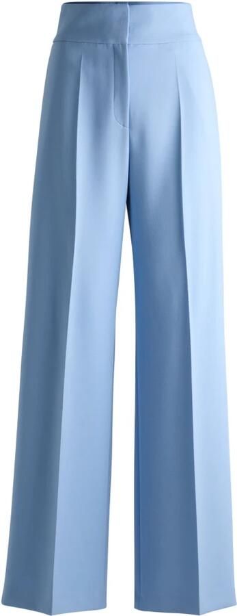 Hugo Boss Elastische hoge taille rechte pijp broek Blue Dames