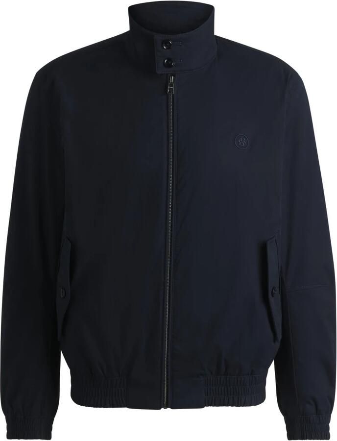 Hugo Boss Elastische Katoenen Jas met Twill Structuur Blue Heren