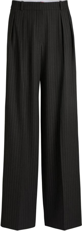 HUGO Baggy fit stoffen broek met viscose model 'Henesa'