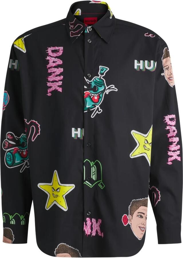 HUGO Regular fit vrijetijdsoverhemd met kentkraag model 'Ellisoe'