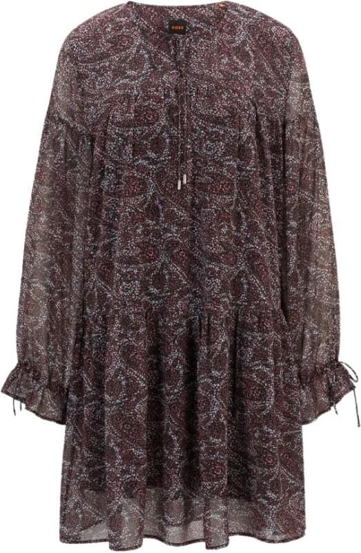 Boss Orange Mini-jurk met druppelvormige hals model 'Diveno' - Foto 6