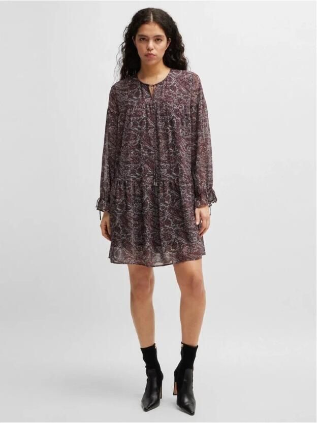 Boss Orange Mini-jurk met druppelvormige hals model 'Diveno' - Foto 2