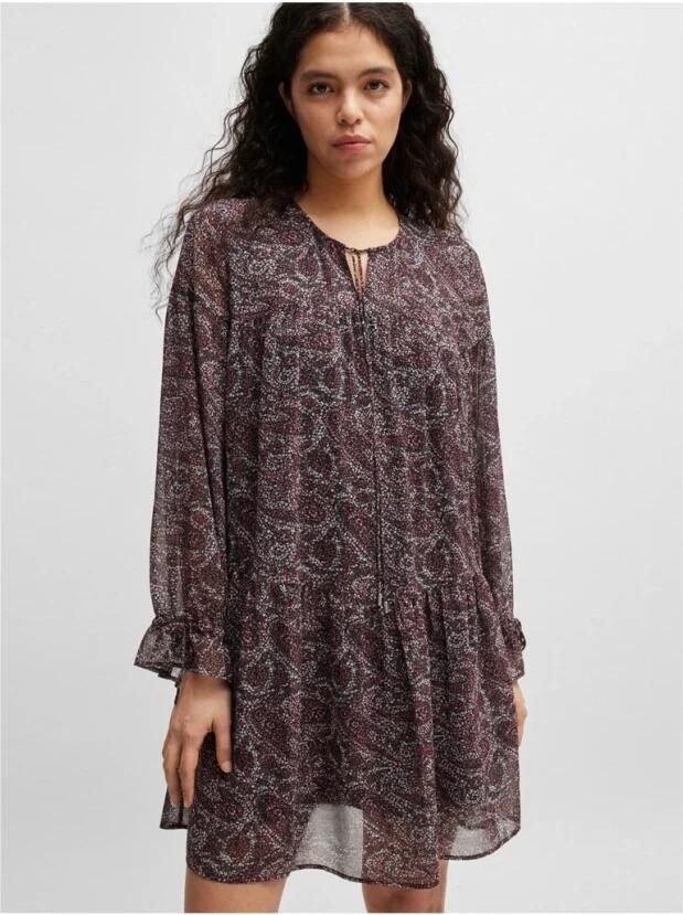 Boss Orange Mini-jurk met druppelvormige hals model 'Diveno' - Foto 5