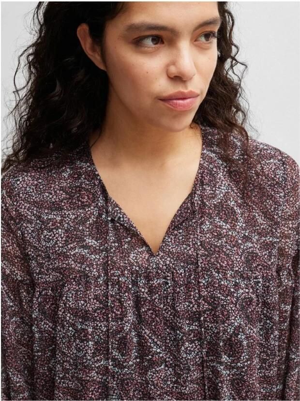 Boss Orange Mini-jurk met druppelvormige hals model 'Diveno' - Foto 4