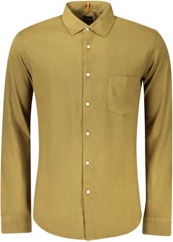 Hugo Boss Elegante Katoenen Overhemd met Franse Kraag Green Heren