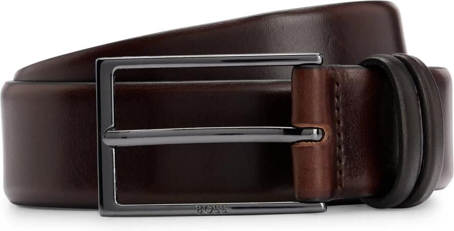 Hugo Boss Elegante Leren Riem voor Zakelijk en Casual Brown Unisex