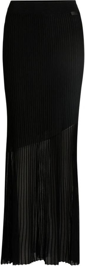 Hugo Boss Elegante Midirok met Ottoman-Structuur Black Dames