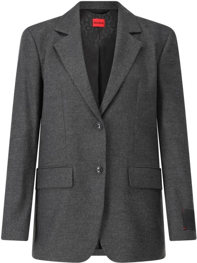 Hugo Boss Elegante Revers Blazer met Functionele Zakken Gray Dames