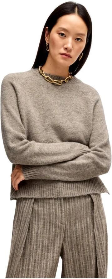 Hugo Boss Elegante Trui met Ronde Hals Lichtgrijs Gray Dames