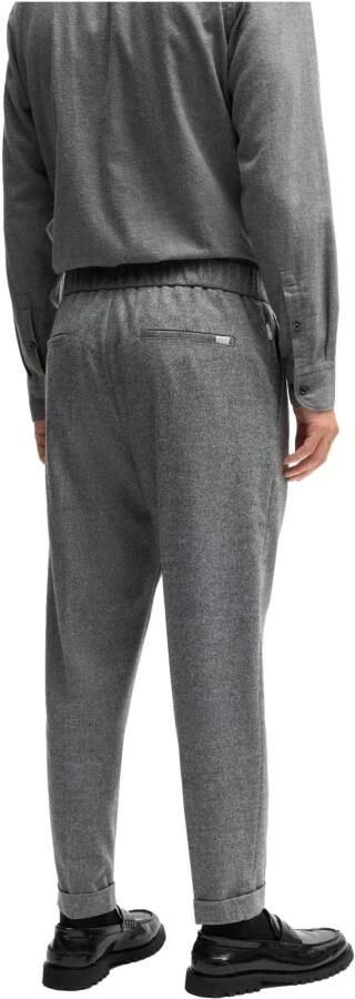Hugo Boss Flanellen Taps Toelopende Herenbroek Grijs Gray Heren - Foto 4