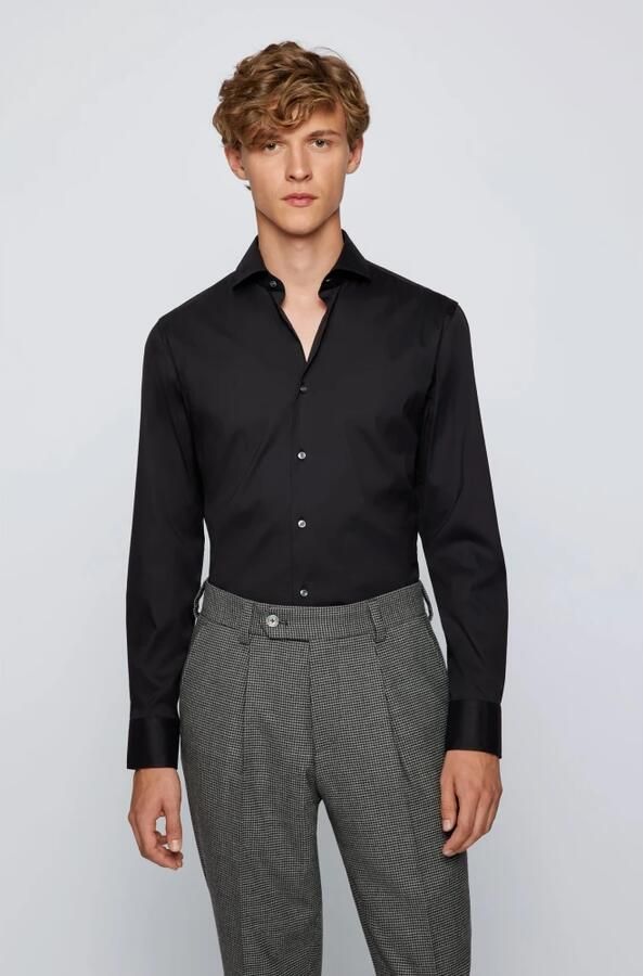 Hugo Boss Zwarte overhemdjurk ML 5 H-Hank 39 Black Heren - Foto 6