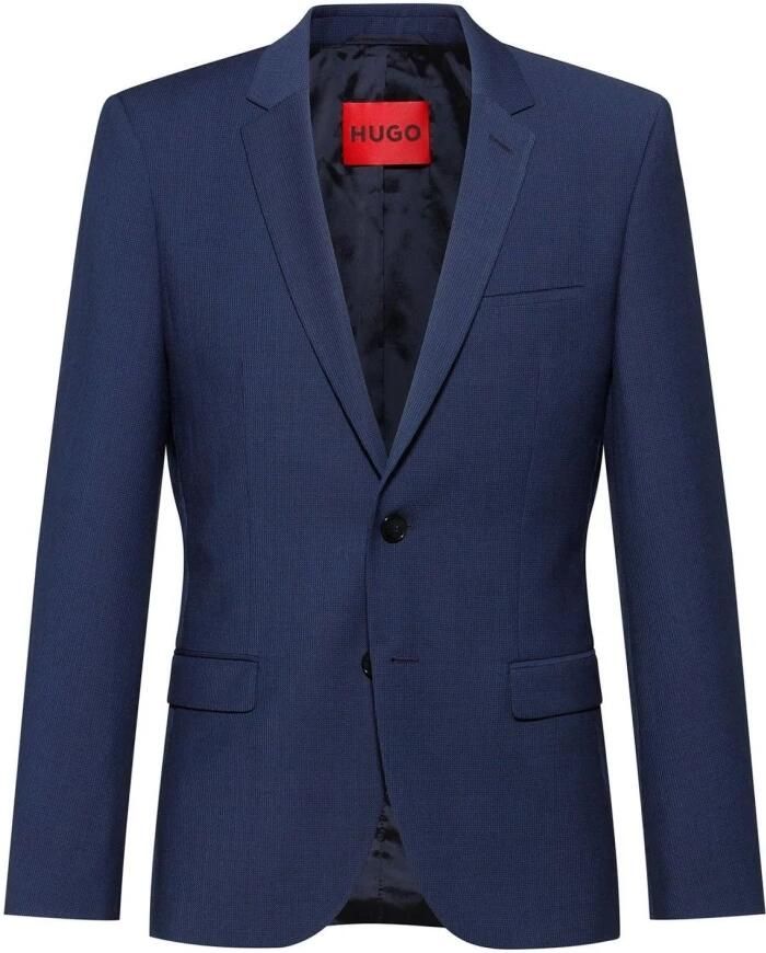 HUGO Super slim fit colbert van scheerwolmix model 'ARTIM204X' - Foto 3