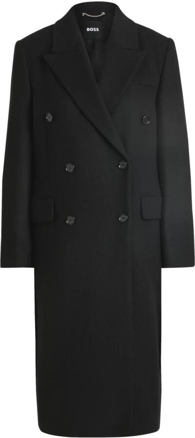 Hugo Boss Formele Lange Wollen Jas in Zwart Black Dames - Foto 6