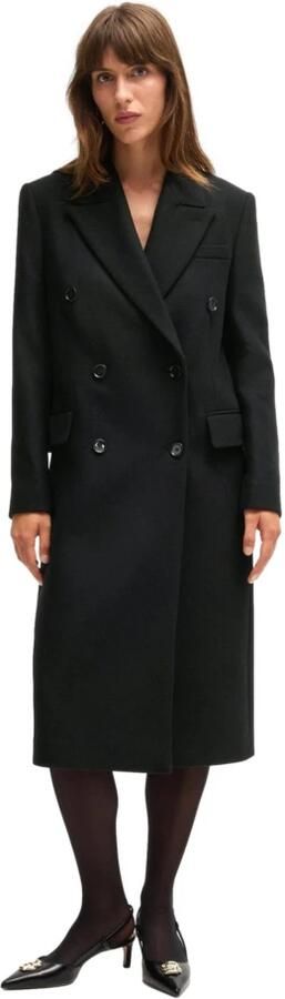 Hugo Boss Formele Lange Wollen Jas in Zwart Black Dames - Foto 4