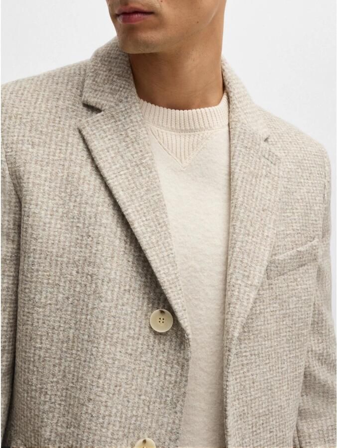 Hugo Boss Formele Traditionele Jas met Wol Touch Beige Heren