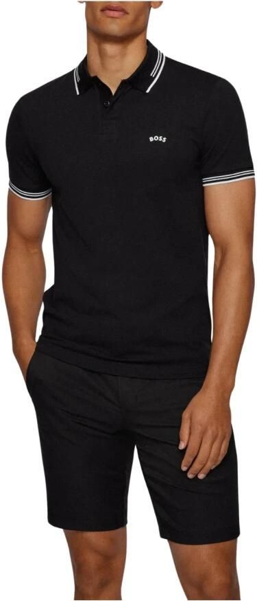 BOSS Green Slim fit poloshirt met contraststrepen model 'Paul Curved' - Foto 5