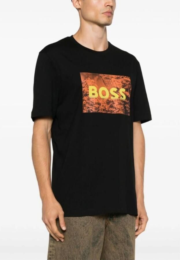 Hugo Boss Gebouw Print Heren Tee Black Heren
