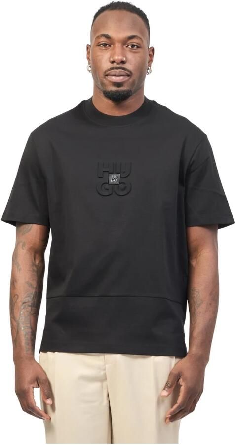 HUGO T-shirt met geribde ronde hals model 'Debostac' - Foto 5