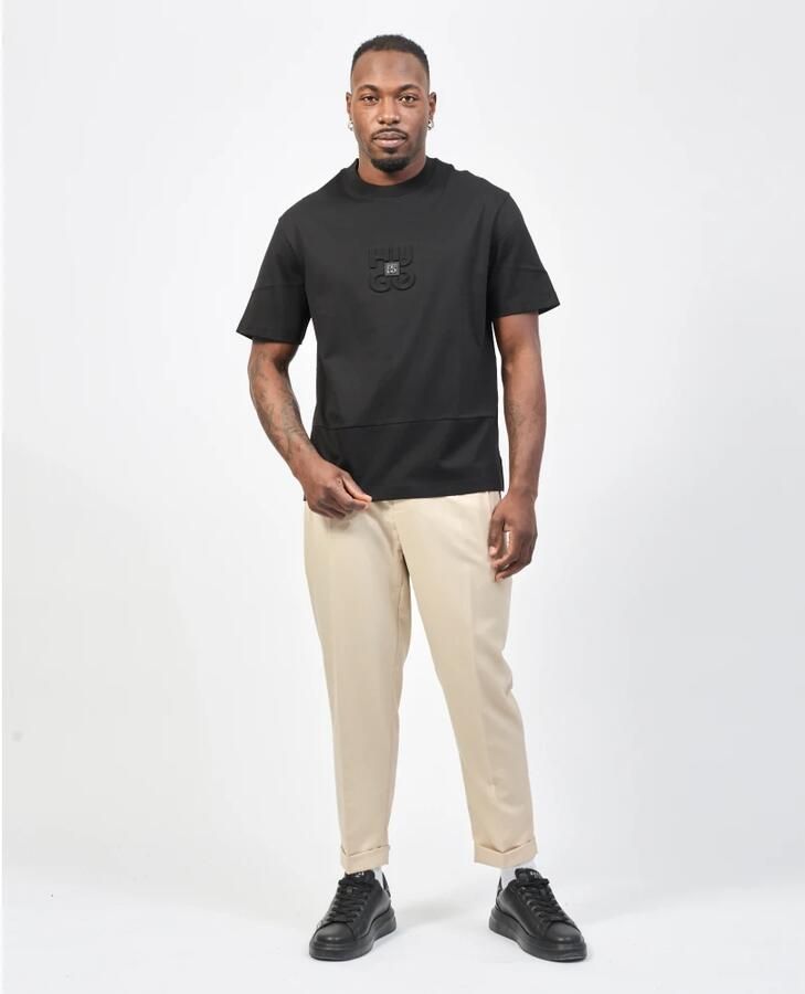 HUGO T-shirt met geribde ronde hals model 'Debostac' - Foto 2