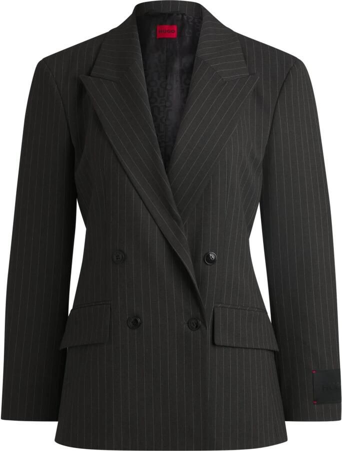 Hugo Boss Gestreepte blazer met getailleerde silhouet Black Dames