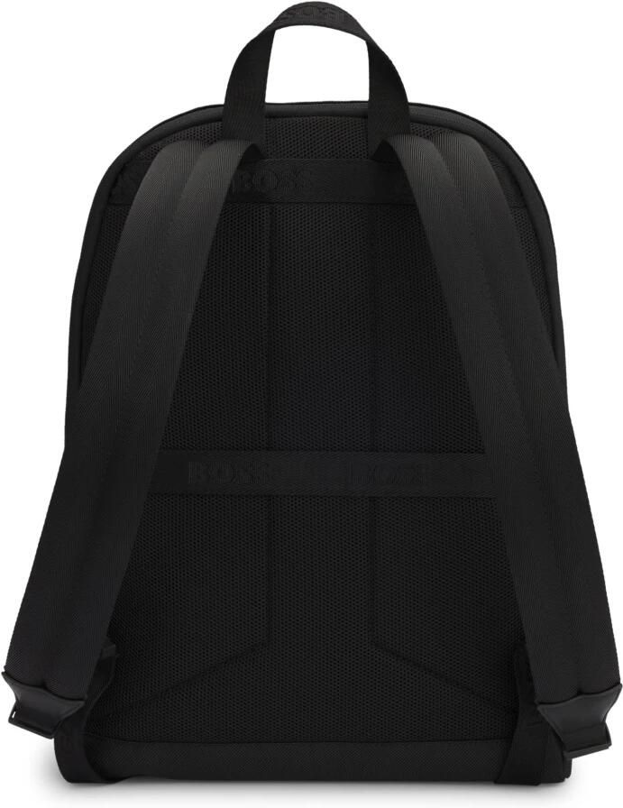 Hugo Boss Gestructureerde Zwarte Rugzak met Kenmerkende Details Black Heren