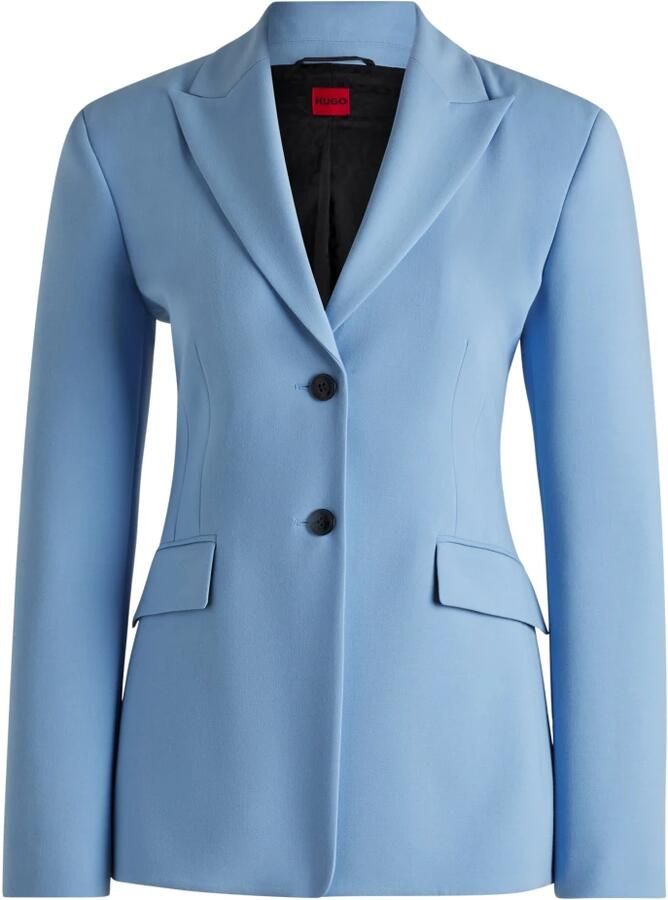 Hugo Boss Getailleerde blazer met schone revers Blue Dames