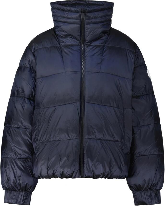 Hugo Boss Gewatteerde jas met hoge kraag Blue Dames