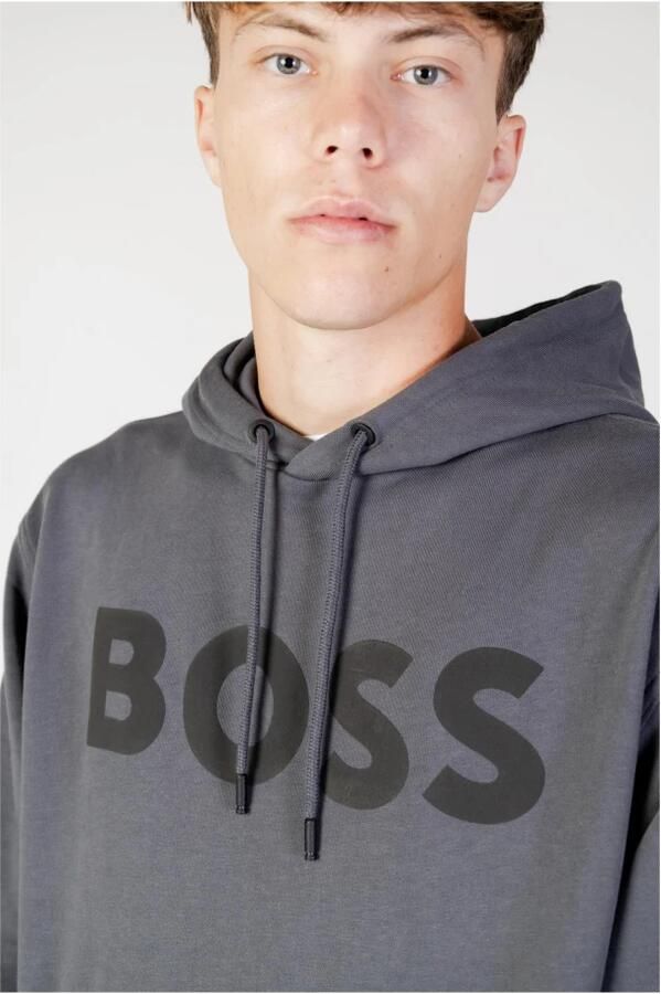 Hugo Boss Lente Zomer Heren Katoenen Hoodie Gray Heren