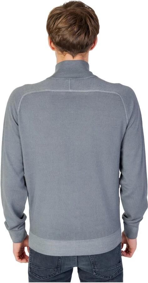 Hugo Boss Grijze Wollen Turtleneck Cardigan met Rits Gray Heren - Foto 5