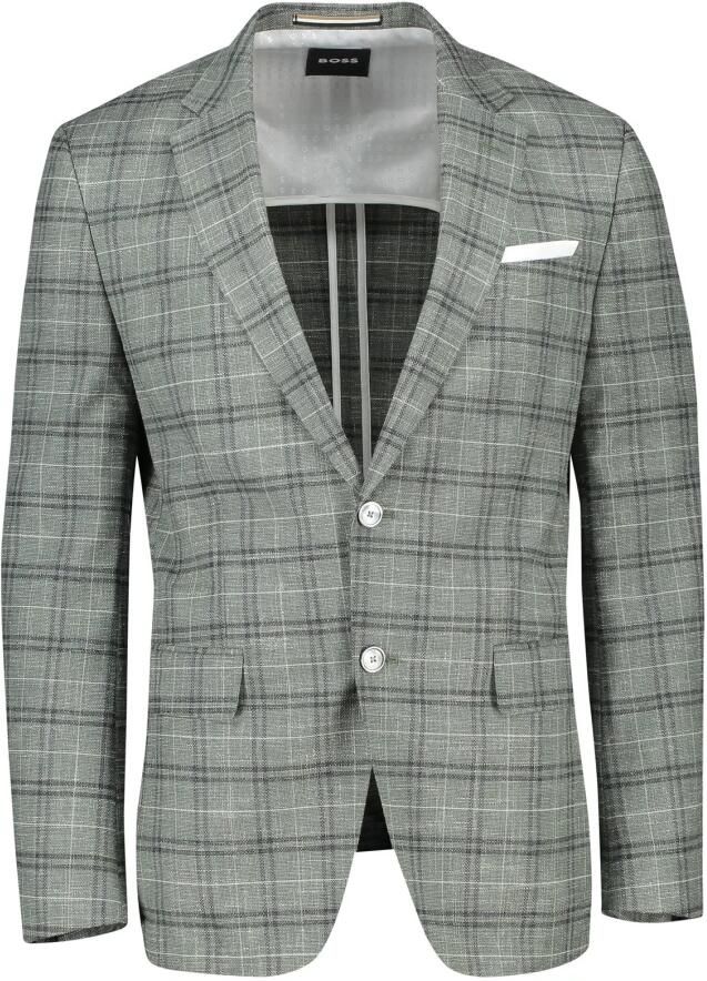 Boss 2-knoops colbert van scheerwolmix met linnen model 'Hutson' - Foto 2