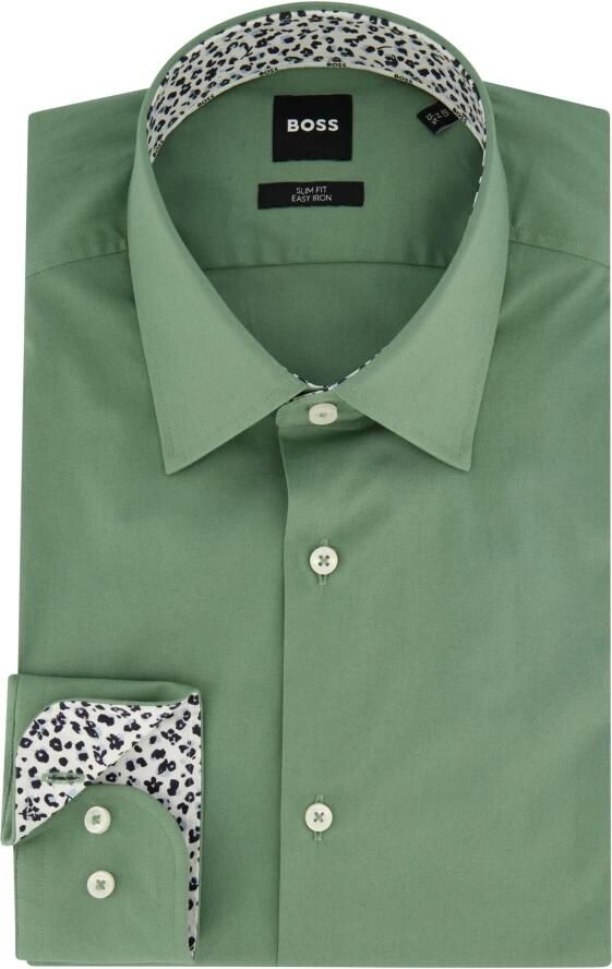 Hugo Boss Groen Slim Fit Business Overhemd Green Heren