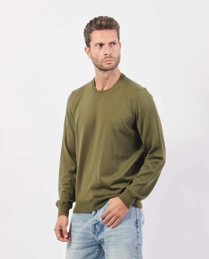 Boss Gebreide pullover van scheerwol met labelstitching model 'Botto' - Foto 6