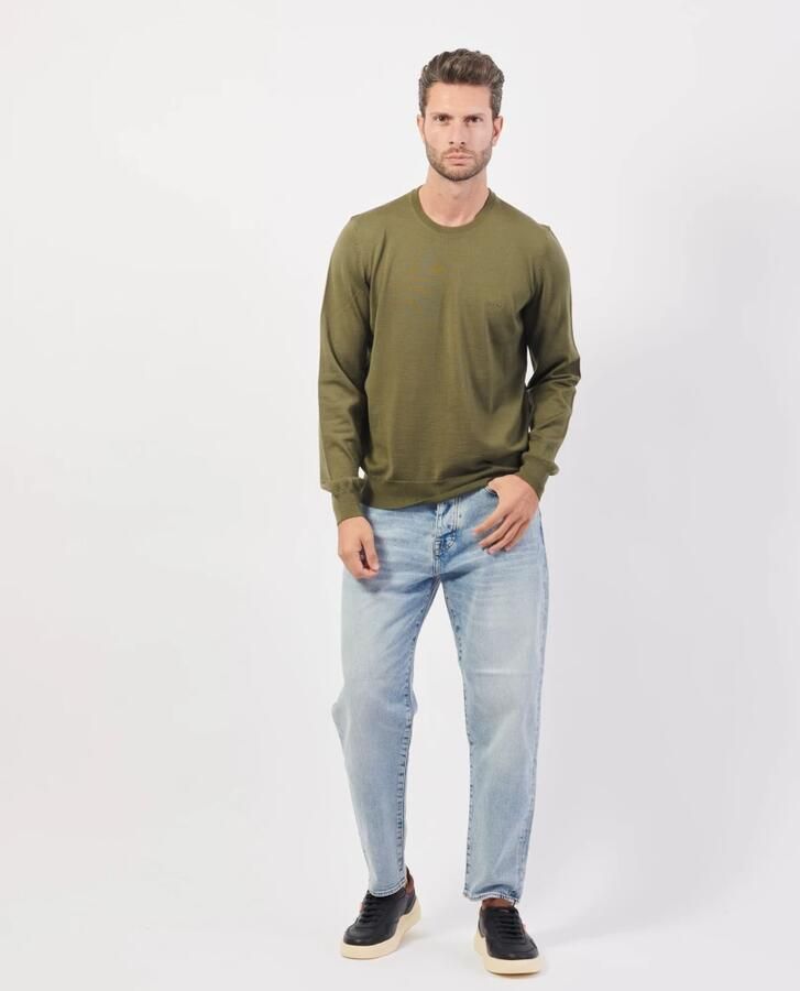 Boss Gebreide pullover van scheerwol met labelstitching model 'Botto' - Foto 7