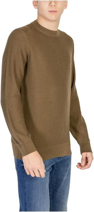 Hugo Boss Groene Kasjmier-Katoen Gebreide Trui Ronde Hals Green Heren - Foto 5