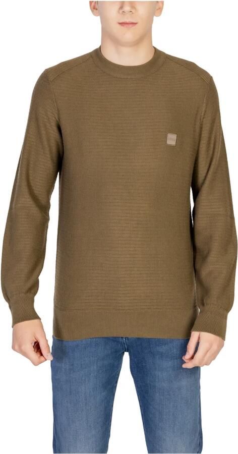 Hugo Boss Groene Kasjmier-Katoen Gebreide Trui Ronde Hals Green Heren - Foto 6